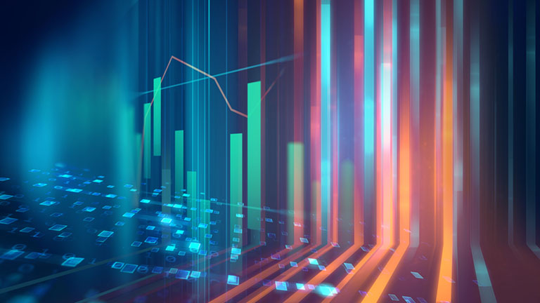 financial graph on technology abstract background represent financial crisis,financial meltdown