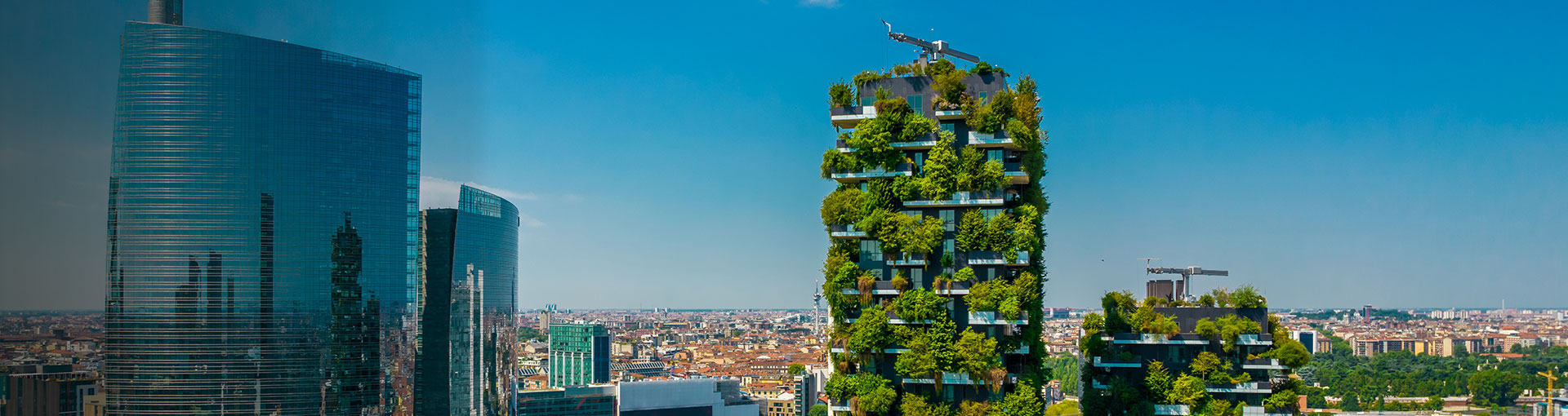 Skyscrapers and nature in Milan