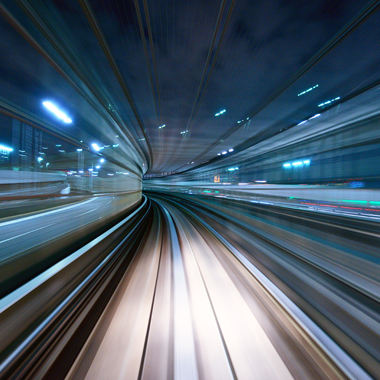 Motion blur tunnel speed