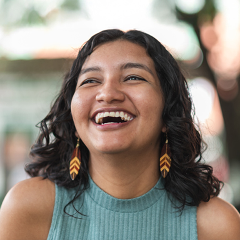 Portrait of young woman smiling