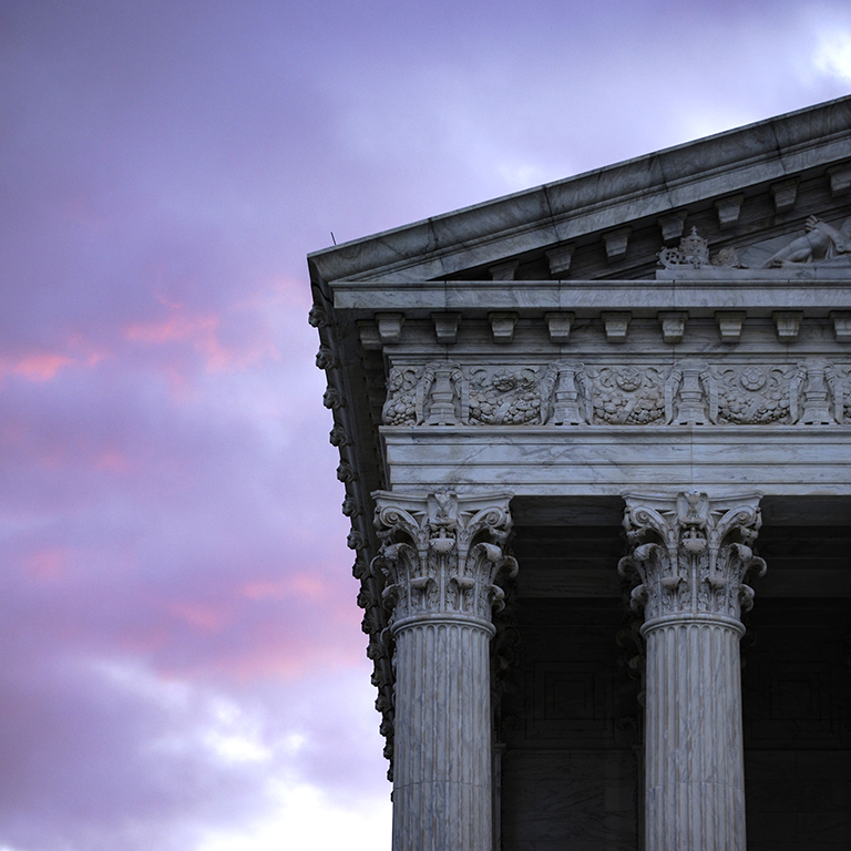 The U.S. Supreme Court building at dawn in Washington, D.C., U.S. Photographer: Samuel Corum/Bloomberg