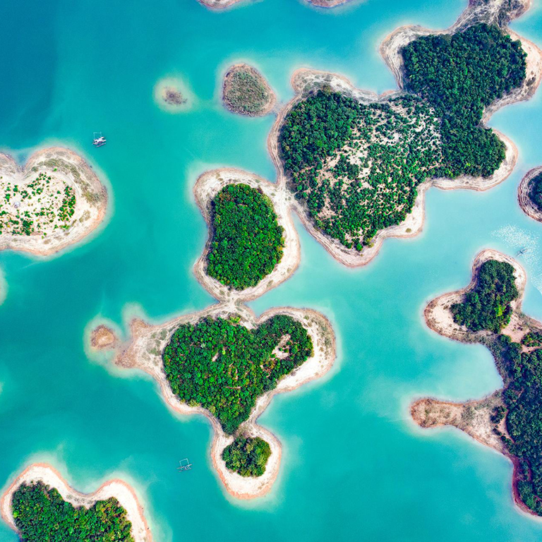 Aerial view of virgin islands